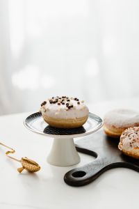 Kaboompics - Homemade Raspberry Polish Paczki Donut with Powdered Sugar