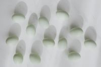 Kaboompics - Easter flat lay with green eggs on a white marble
