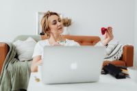 Kaboompics - Working from the Sofa with a Laptop in a Bright Home Office Lifestyle Scene
