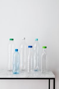 Kaboompics - Upright Plastic Bottles with Copy Space on White