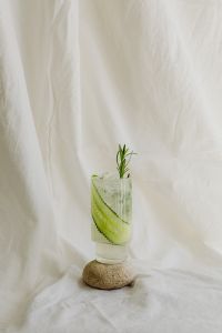 Kaboompics - Green Cocktail with Lime and Rosemary by the Window