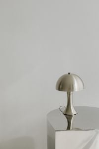 Kaboompics - Dome Table Lamp on Reflective Chrome Pedestal