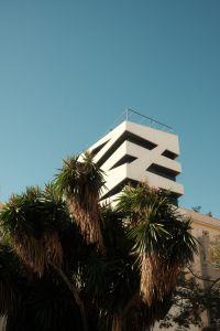 Kaboompics - Angular White Building with Palm Trees in Malaga