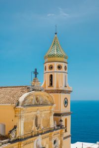 Kaboompics - Patterned Bell Tower and Dome of St Gennaro Church in Praiano
