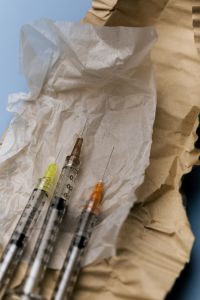 Kaboompics - Medical Syringes on Crumpled Tissue Paper