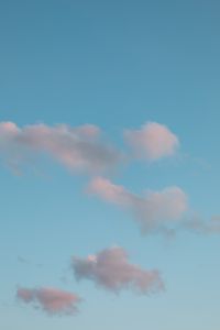 Kaboompics - Pastel Pink Cumulus Clouds Across Blue Sky, Vertical Aesthetic Wallpaper