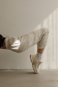 Kaboompics - Minimalist Athleisure with Raised Sneaker and Joggers