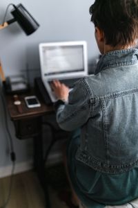 Woman working on the laptop