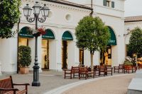 Kaboompics - Burberry Storefront with Street Lamps and Benches at Designer Outlet