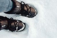 Kaboompics - Top View of Winter Boots in Fresh Snow