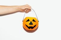 Kaboompics - Male Hand Held Halloween Pumpkin