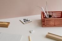 Kaboompics - Wide White Desk with Ampersand Notebook