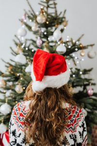 Kaboompics - Back View of Woman in Santa Hat