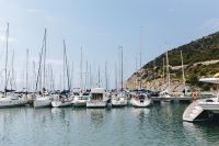 Kaboompics - Sailboats Moored Beneath Mediterranean Hills