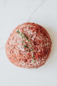 Kaboompics - Overhead Round Beetroot Loaf on White Background