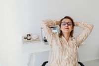 Kaboompics - A woman works at her desk - home office