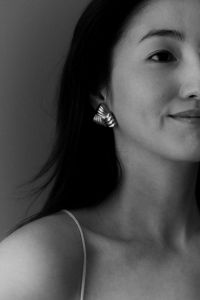 Kaboompics - Black and White Portrait With Statement Earrings