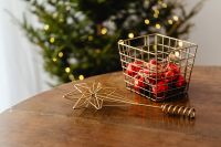 Kaboompics - Wire Basket with Red Christmas Ornaments