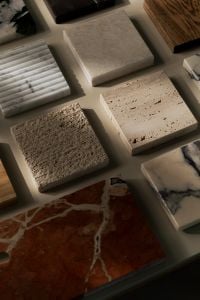 Kaboompics - Beige Marble and Travertine Texture Swatches with Wood Grain Detail