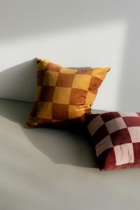 Kaboompics - Gingham Check Pillows in Sunlight