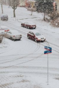 Kaboompics - Snowy Street with Cars