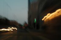 Kaboompics - Dark City Road with White and Golden Motion Light Trails