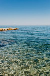 View of the turquoise sea in Isola, Slovenia.