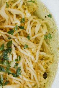 Kaboompics - Extreme Close-Up of Polish Chicken Broth, Noodles and Fresh Parsley