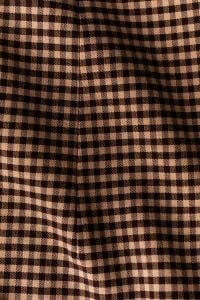 Kaboompics - Brown and Black Gingham Fabric Macro with Center Seam, Classic Check Textile Texture for Fashion and Sewing