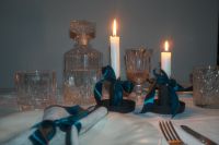 Kaboompics - Elegant Table Setting with Candles and Teal Bows