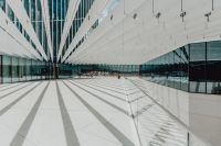 Kaboompics - Modern white building, EDP Headquarters of architect Aires Mateus, Lisbon, Portugal