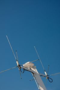 Kaboompics - Marine Radar Antennas Against Clear Blue Sky