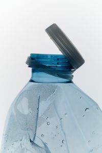 Kaboompics - Crushed Plastic Bottle Vertical Minimal Composition