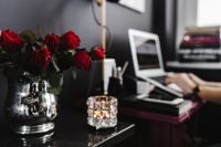 Kaboompics - Red Roses and Crystal Decor with Laptop in the Background