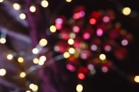 Kaboompics - Burgundy Holiday Lights and Ornament Bokeh Background