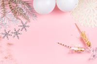 Kaboompics - Pink New Year Background with Happy New Year Sign
