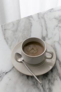 Kaboompics - White Coffee Cup on Marble Table