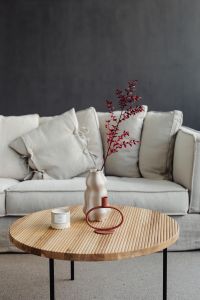 Kaboompics - Minimal Living Room Table with Candle and Vase