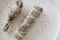 Kaboompics - Sage Smudging Ritual Flat Lay with Two Tied Bundles