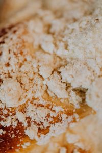 Kaboompics - Challah Toast With Raspberry Jam and Spoon Close-Up