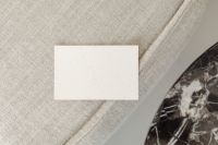 Kaboompics - Blank Business Card Mockup on Linen with Dark Marble