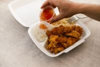 Kaboompics - Sweet Chili Sauce Served With Fried Chicken