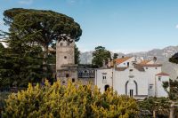 Kaboompics - Stone Bell Tower and Mountain Views in Ravello, Italy