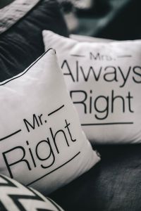 Kaboompics - Mr Right and Mrs Always Right Pillow