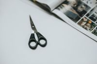 Kaboompics - Black Scissors on White Creative Workspace with Copy Space