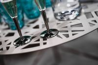 Kaboompics - White table with cyan glasses