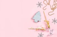 Kaboompics - Pink Happy New Year Party Decorations with Snowflakes