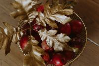 Kaboompics - Red apples and golden oak leaves