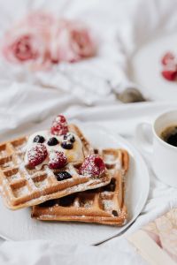 Kaboompics - Waffles & Coffee