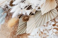 Kaboompics - Close-Up of White Pampas Grass, Dried Palm Leaves and Textured Stems in a Neutral Arrangement